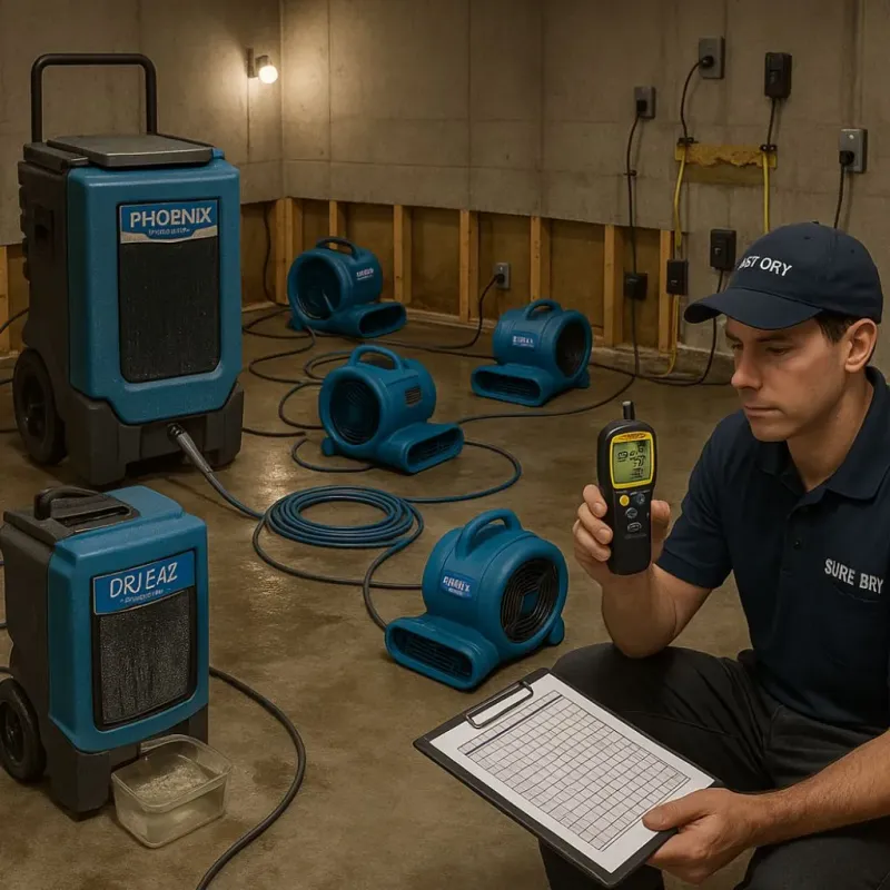 Structural Drying and Dehumidification process in Leander, TX